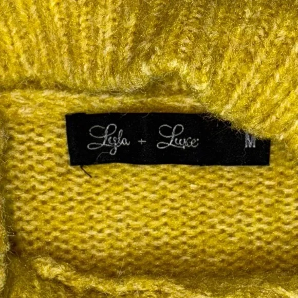 Lyla & Luxe Cozy Mustard Turtleneck Sweater - Picture 5 of 5
